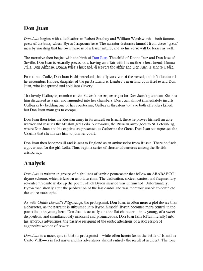 don juan canto 2 summary don juan as a satire